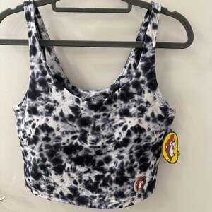 Buc-ee's Black & White Tie Dye Fashion Tank Sports Medium